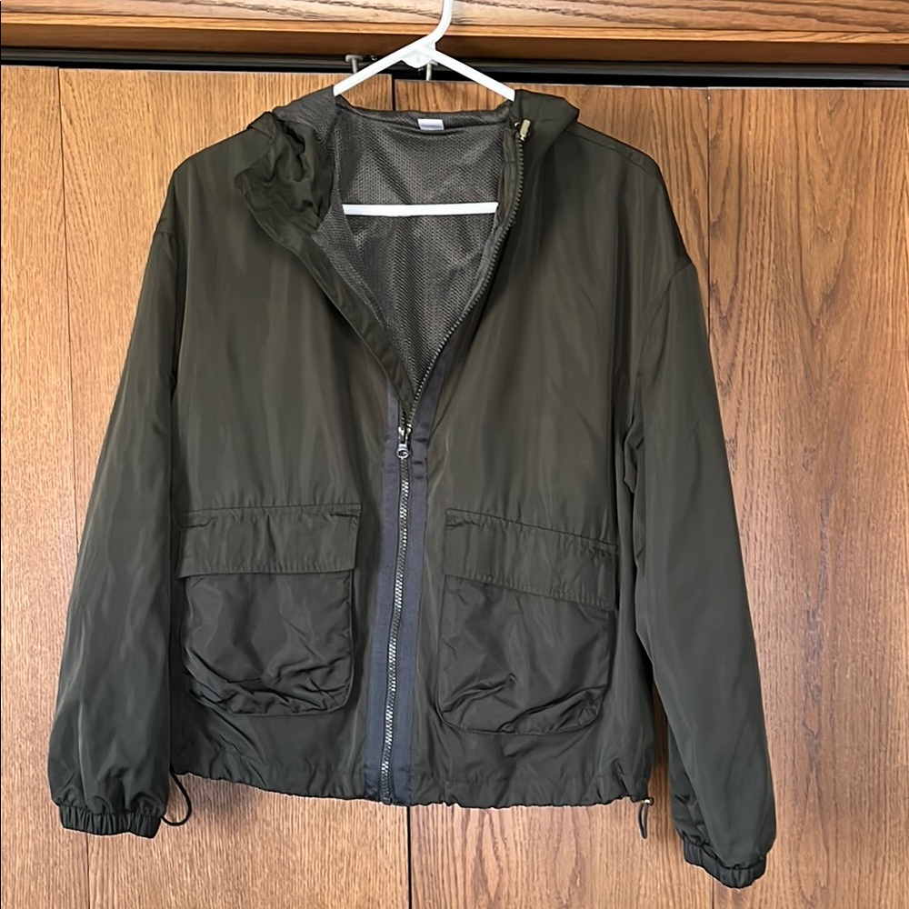 Old Navy Green Utility Jacket Lightweight Relaxed Fit